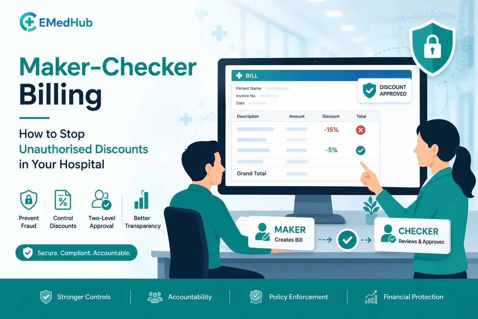 Maker-Checker Billing: How to Stop Unauthorised Discounts in Your Hospital